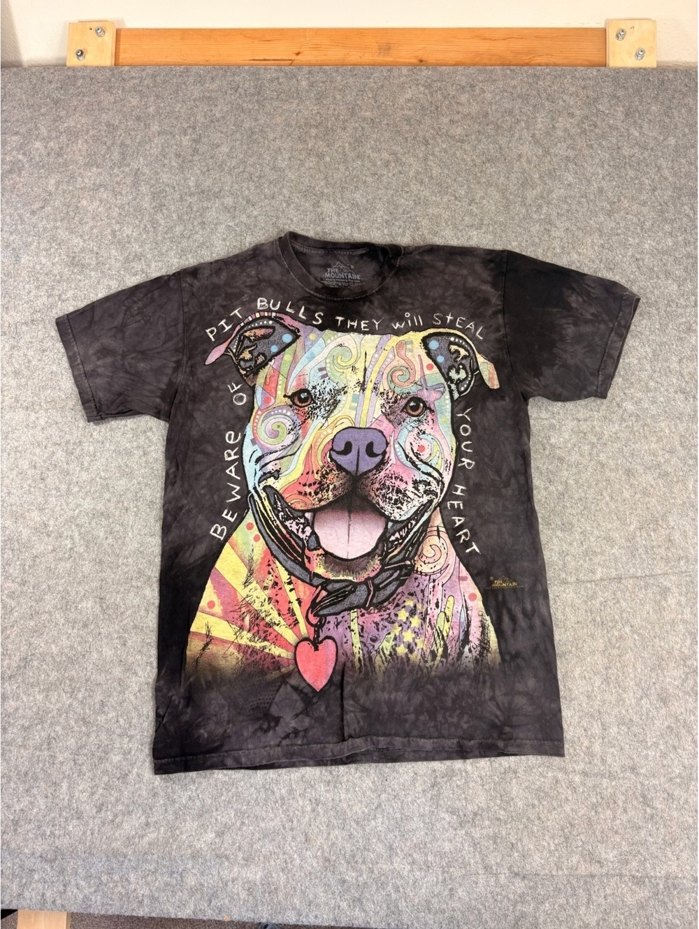 The Mountain black tie-dye dog graphic T-shirt size medium